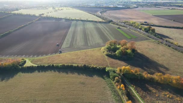 Imágenes Aéreas Del Paisaje Rural Letchworth Garden City England Metraje — Vídeos de Stock