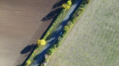 İngiltere 'nin Letchworth Garden şehrinin kırsal arazisinin hava görüntüsü. Görüntü İHA 'nın Kamerasıyla 11 Kasım 2023' te çekildi.