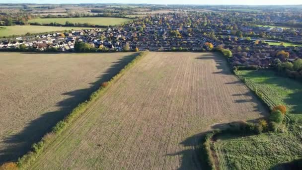 Nagranie Lotnicze Krajobrazu Wsi Letchworth Garden City England Nagranie Zrobione — Wideo stockowe