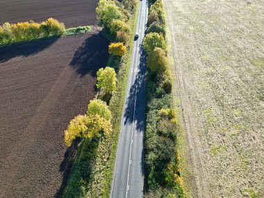 İngiltere 'nin Letchworth Garden City kırsal kesiminin yüksek açılı görüntüleri. Görüntü İHA 'nın Kamerasıyla 11 Kasım 2023' te çekildi.