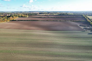 İngiltere 'nin Letchworth Garden City kırsal kesiminin yüksek açılı görüntüleri. Görüntü İHA 'nın Kamerasıyla 11 Kasım 2023' te çekildi.