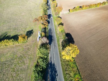 İngiltere 'nin Letchworth Garden City kırsal kesiminin yüksek açılı görüntüleri. Görüntü İHA 'nın Kamerasıyla 11 Kasım 2023' te çekildi.