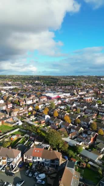 High Angle View Roads Residential District Central Luton Cidade Inglaterra — Vídeo de Stock