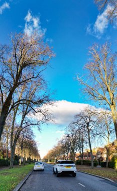 İngiltere 'deki Letchworth Garden City' nin İngiliz Kırsal Bölgesi 'nin En Güzel Yüksek Açılı Panoramik Manzarası. Görüntü İHA 'nın kamerasıyla 11 Kasım 2023' te çekildi.