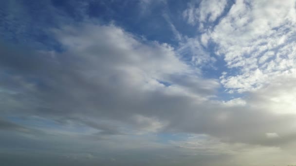Hoge Hoek Beeld Van Mooie Lucht Wolken Engeland Tijdens Koude — Stockvideo