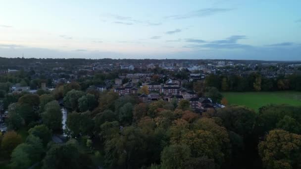 Luchtfoto Van Central Luton City England Verenigd Koninkrijk Beelden Vastgelegd — Stockvideo