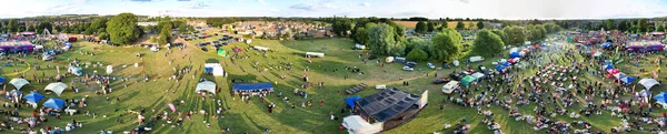 High Angle Panoramic View Funfair Rides Local Public Luton City — Stock Photo, Image