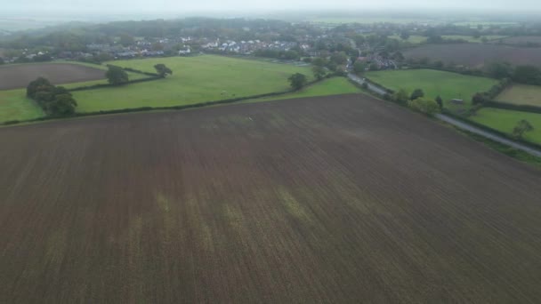 Luchtfoto Van Het Landschap Het Platteland Bij Hitchin Town England — Stockvideo