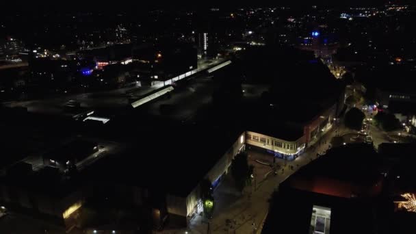 Filmagem Aérea British Illuminated Luton Town Just Sunset Durante Noite — Vídeo de Stock