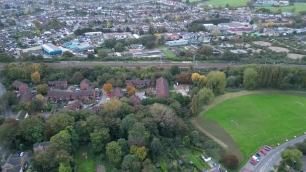 Most Beautiful Aerial Footage Downtown Central Hitchin Town England Great — Vídeos de Stock
