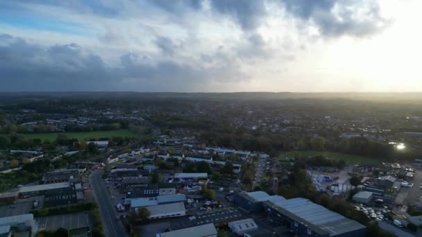 Najpiękniejsze Nagranie Lotnicze Śródmieścia Central Hitchin Town Anglii Wielkiej Brytanii — Wideo stockowe