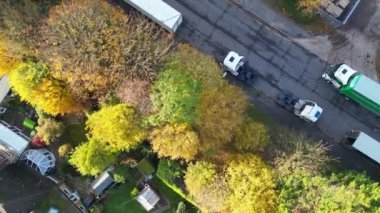 İngiltere 'nin Dunstable kasabasının yüksek açılı görüntüsü. Dunstable, Houghton Regis ve Luton Town birbirleriyle ortak. 17 Kasım 2023 'te Çekilen Görüntüler