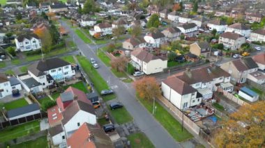 İngiltere 'nin Dunstable kasabasının yüksek açılı görüntüsü. Dunstable, Houghton Regis ve Luton Town birbirleriyle ortak. 17 Kasım 2023 'te Çekilen Görüntüler