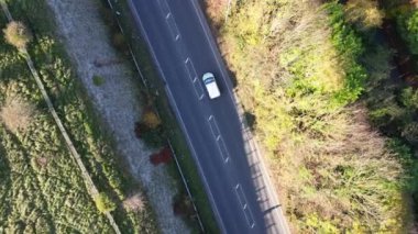 İngiltere 'nin Dunstable kasabasının yüksek açılı görüntüsü. Dunstable, Houghton Regis ve Luton Town birbirleriyle ortak. 17 Kasım 2023 'te Çekilen Görüntüler