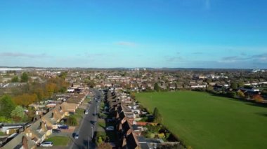 İngiltere 'nin Dunstable kasabasının yüksek açılı görüntüsü. Dunstable, Houghton Regis ve Luton Town birbirleriyle ortak. 17 Kasım 2023 'te Çekilen Görüntüler