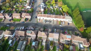 İngiltere 'nin Dunstable kasabasının yüksek açılı görüntüsü. Dunstable, Houghton Regis ve Luton Town birbirleriyle ortak. 17 Kasım 2023 'te Çekilen Görüntüler