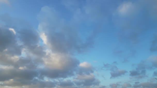 Beautiful Blue Sky Clouds Clear Sunny Day City — Video Stock