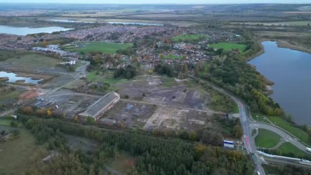 Aerial Footage Countryside Landscape Stewartby Lake Village Bedford England Great — Vídeo de stock