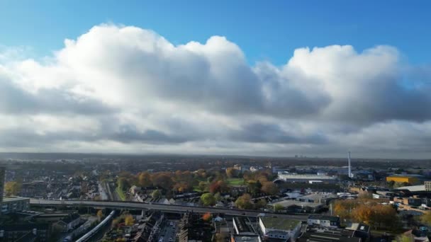 High Angle View West Croydon London Capital City Tour Cloudy — Video