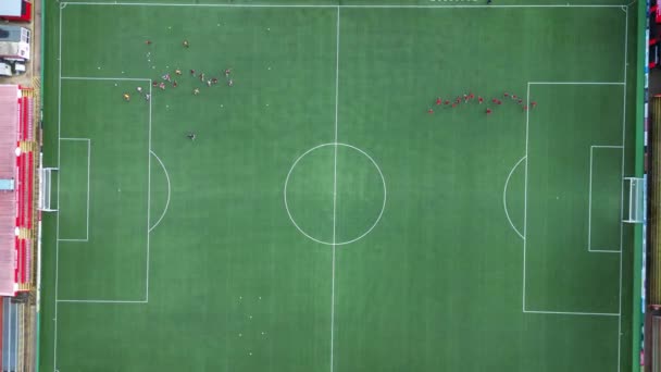 Nagranie Lotnicze Piłki Nożnej Plac Zabaw Hemel Hempstead City England — Wideo stockowe