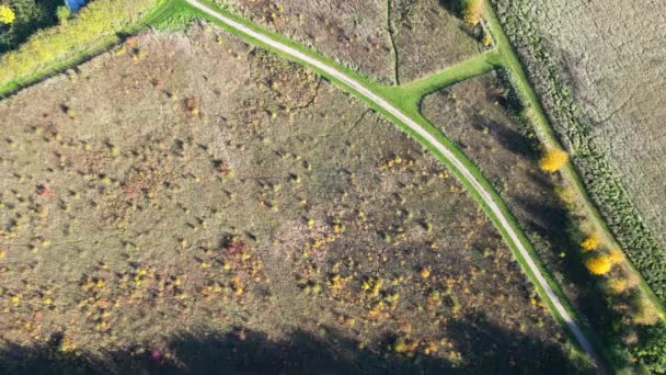 英国英格兰莱彻沃思花园城乡村农场景观的高角度图像 镜头是在2023年冬季用Drone S相机拍摄的 — 图库视频影像