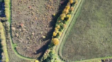 İngiltere 'nin İngiltere' deki Letchworth Garden City 'nin Kırsal Tarım Çiftliği Yüksek Açı Görüntüsü. Bu görüntü 2023 kışında Drone 'un Kamerasıyla çekildi.