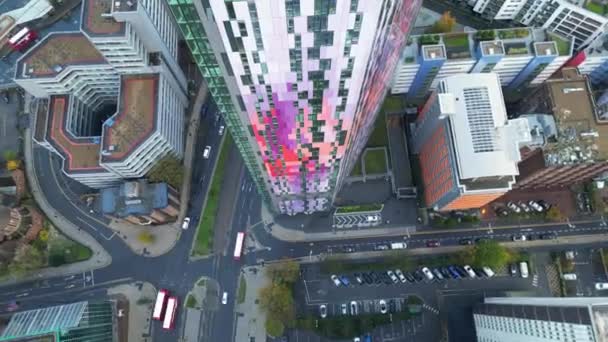 High Angle Time Lapse Beelden Van Tall Buildings West Croydon — Stockvideo