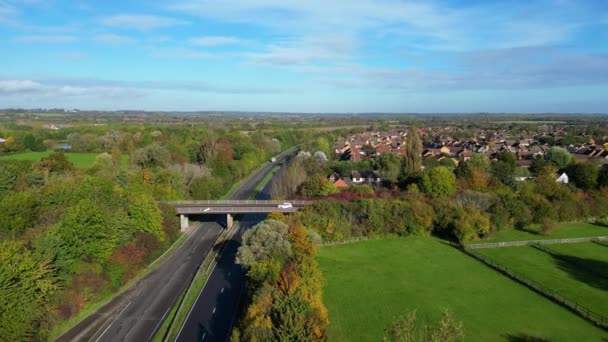 High Angle Footage British Countryside Landscape Its Road Which Called — Stock Video