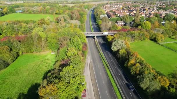 High Angle Footage British Countryside Landscape Its Road Which Called — Stock videók