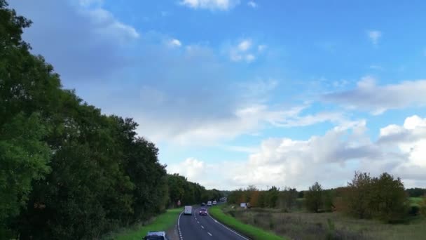 High Angle Footage British Countryside Landscape Its Road Called Road — Stock video