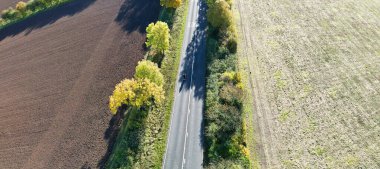 İngiltere 'deki Letchworth Garden City' nin En Güzel Yüksek Açılı Ultra Geniş Panoramik İngiliz Kırsal Manzarası. Görüntü Drone 'un kamerasıyla yakalandı