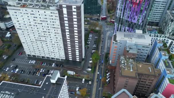 Aerial View West Croydon London Capital City Tour Skyet Regnværsdag – stockvideo
