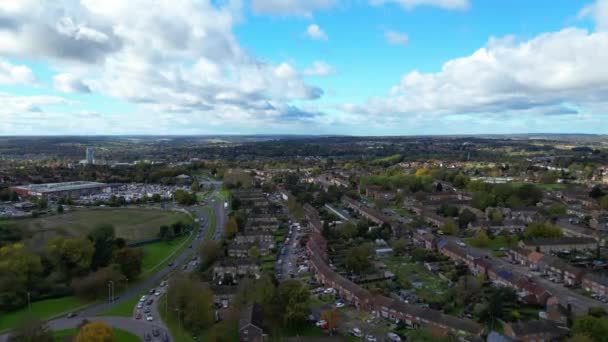 Letecké Záběry Central Hemel Hempstead Town England Během Oblačného Větrného — Stock video