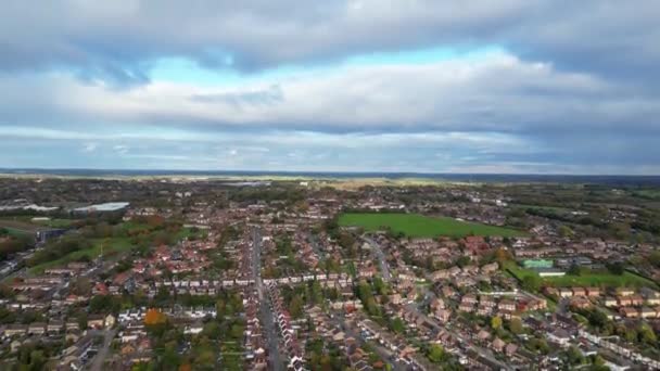 Nagranie Lotnicze Central Hemel Hempstead Town England Podczas Cloudy Windy — Wideo stockowe