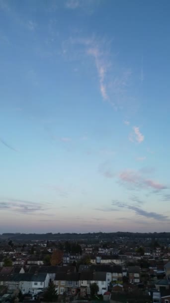 Mest Vacker Utsikt Över Brittiska Bostadsområdet Färgstarka Sunset Time Över — Stockvideo