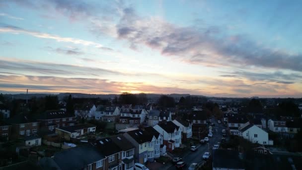 Most Beautiful View British Residential District Colourful Sunset Time Luton — Stock Video