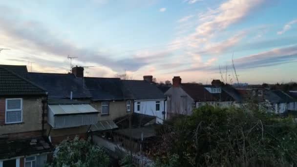 Most Beautiful View British Residential District Colourful Sunset Time Luton — Vídeo de Stock