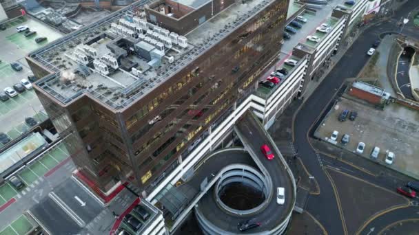 在英国落日落山时 市中心卢顿城和建筑物最美丽的高角镜头 2023年12月1日 — 图库视频影像