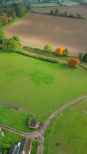 Widok Lotu Ptaka Brytyjską Wieś Anglii — Wideo stockowe
