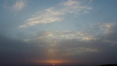 İngiltere üzerinde Güzel Günbatımı Görünümü Yüksek Açı Görüntüsü