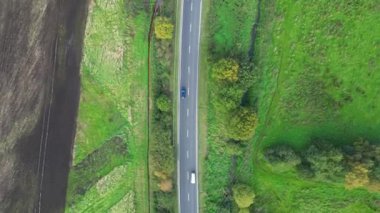 İngiltere Bedfordshire 'ın İngiliz Kırsal Bölgesi Yüksek Açılı Manzarası. 30 Ekim 2023