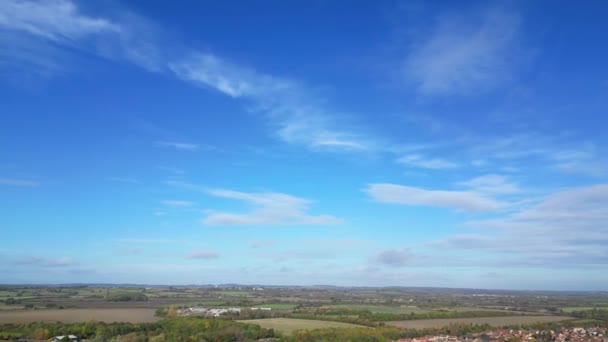 英国英格兰贝德福德郡英国郊区的高角景观 2023年10月30日 — 图库视频影像