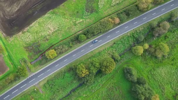 High Angle View Van Het Britse Platteland Van Bedfordshire Engeland — Stockvideo