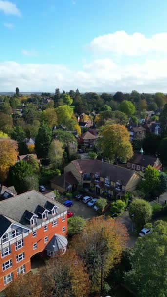 Aerial View Hitchin City England Løpet Vindfull Dag – stockvideo