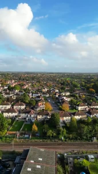Air View Hitchin City England Windy Day — стоковое видео