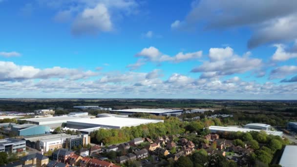 Aerial Footage Central Hemel Hempstead Town England Cloudy Windy Day — Vídeos de Stock