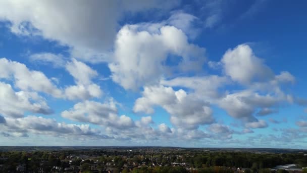 Filmagem Aérea Central Hemel Hempstead Town England Durante Cloudy Windy — Vídeo de Stock