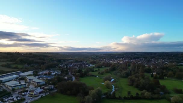 Aerial Footage Central Hemel Hempstead Town England Cloudy Windy Day — Stock Video