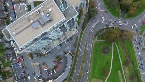 Aerial Footage Central Hemel Hempstead Town England Cloudy Windy Day — Vídeos de Stock