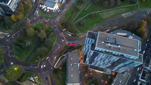Vue Aérienne Centre Illuminé Hemel Hempstead City Angleterre Royaume Uni — Video